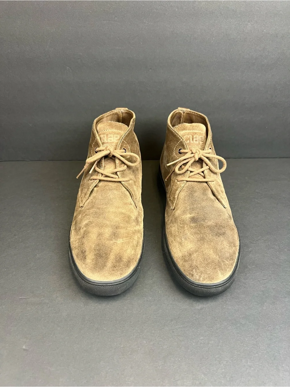 Vintage CLAE Men’s Suede Chelsea Boots 11 Brown Lace Up Casual Office Wear Shoe
